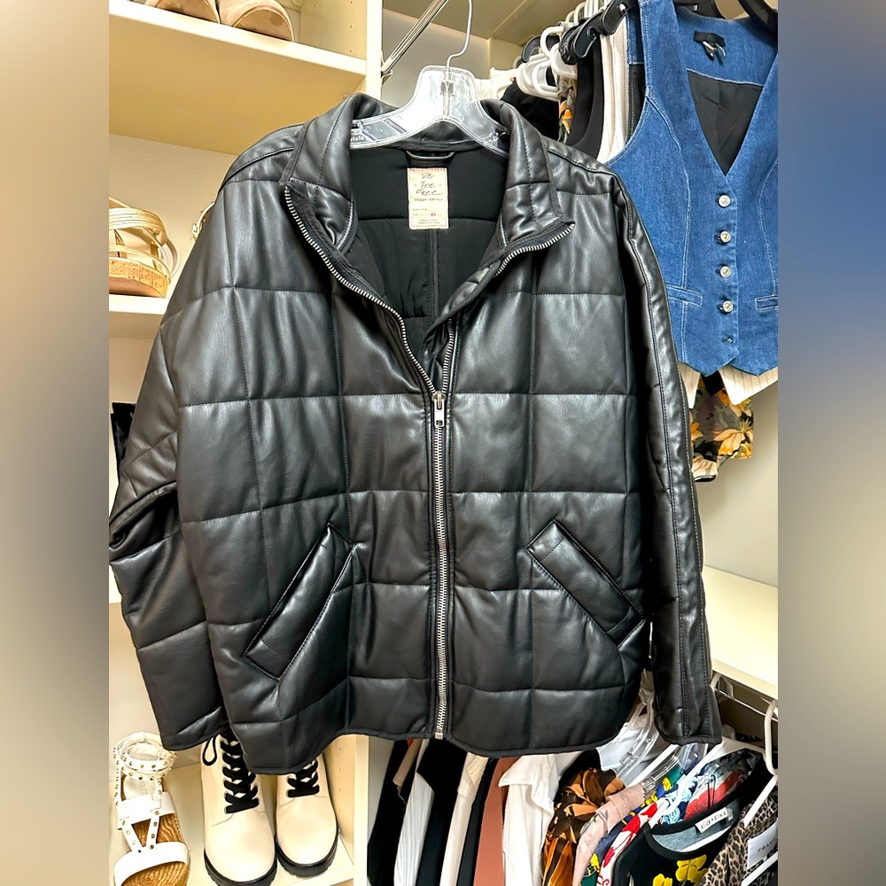 Free People Vegan leather coat